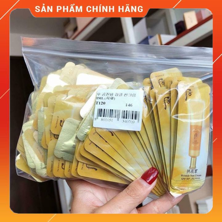 Combo khách sĩ 120 gói kem chống nắng chống nhăn whoo vàng