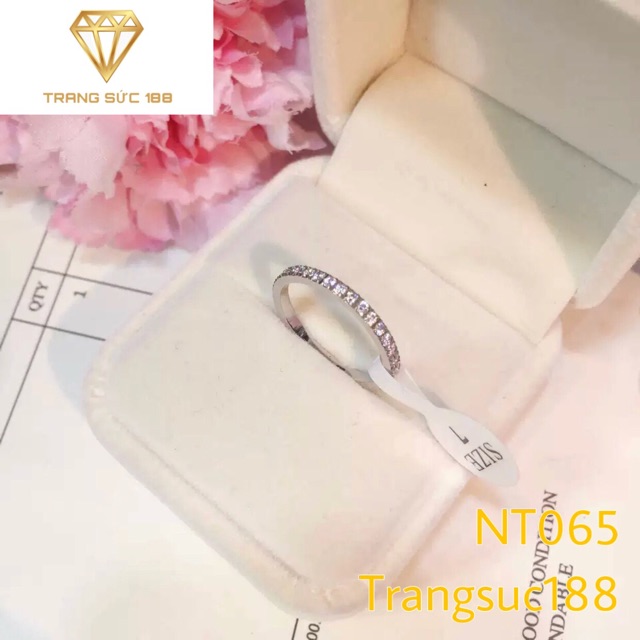 Nhẫn titan ko đEn đá quanh nhẫn NT065
