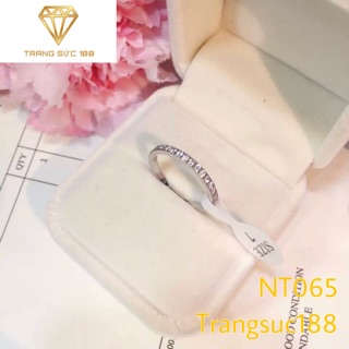 Nhẫn titan ko đEn đá quanh nhẫn NT065