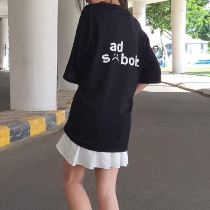 Áo thun in sadboy nam nữ phông rộng  , Áo thun tay lỡ nhóm cặp lớp form oversize basic