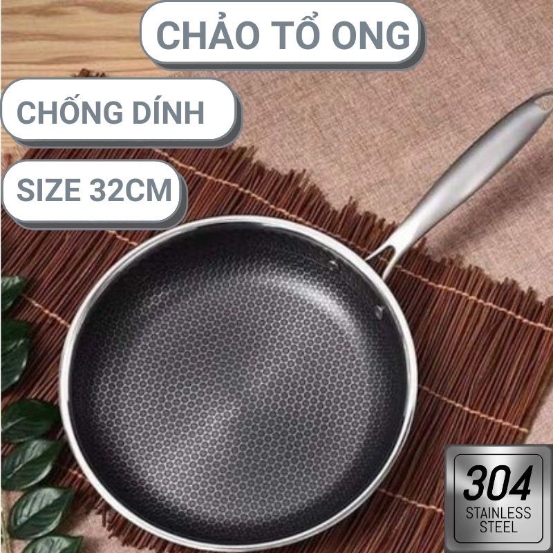 Chảo vân tổ ong chống dính inox 304, chảo tổ ong đức cao cấp phù hợp mọi loại bếp dễ dàng vệ sinh và mang đi