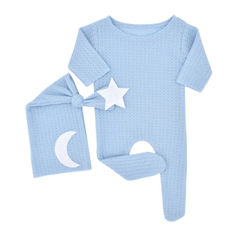 Bộ 2 Món Áo Liền Quần Đan Len + Mũ Thắt Nút Đuôi Dài + Băng Đô Dùng Chụp