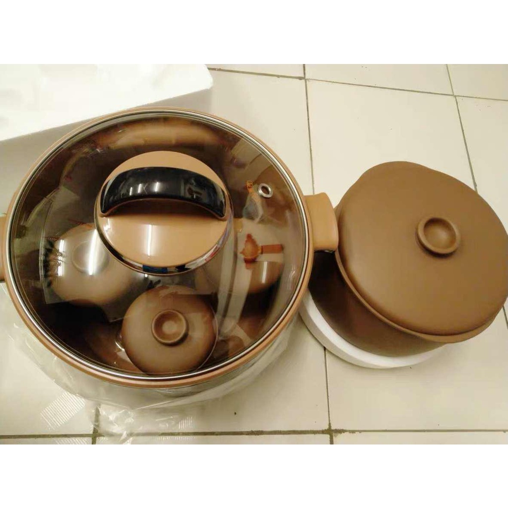 Nồi Chưng Yến, Hầm Cháo Cách Thủy, Nấu Canh Súp Chính Hãng Bear 4.5L  Có Hẹn Giờ - Gồm Thố 4.5L  va 4 Thố 0.5L