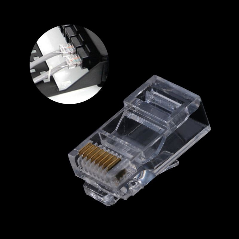 Set 25 / 100 Đầu Nối Dây Mạng Rj45 Cat5 Cat5E 8p8c Rj45