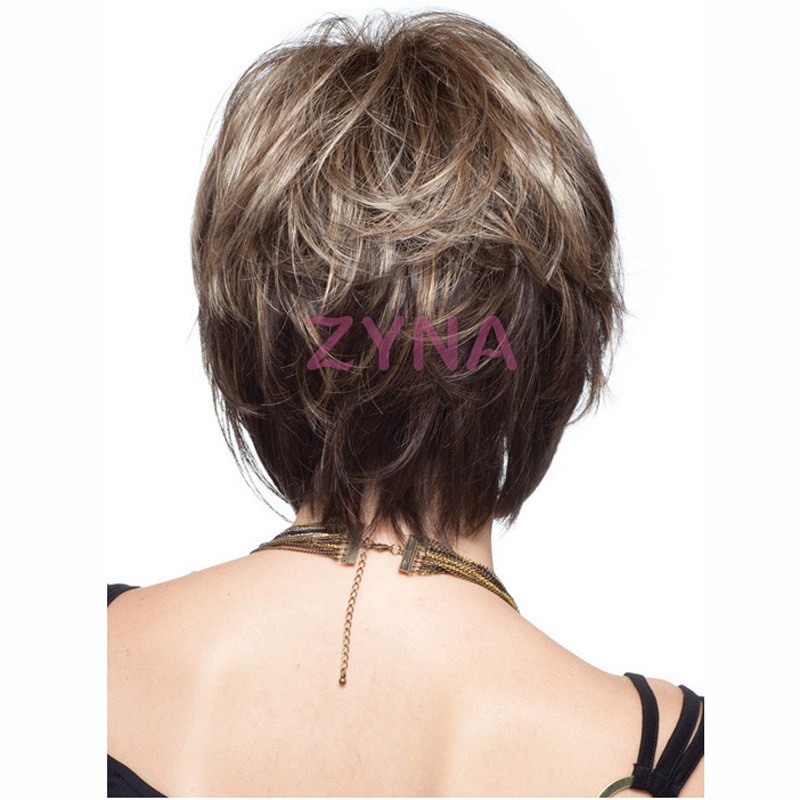 Ready Stock Fashion Sexy Hair Wig Brazilian Stylish Synthetic Hair Straight Short Human Hair Wigs for Women