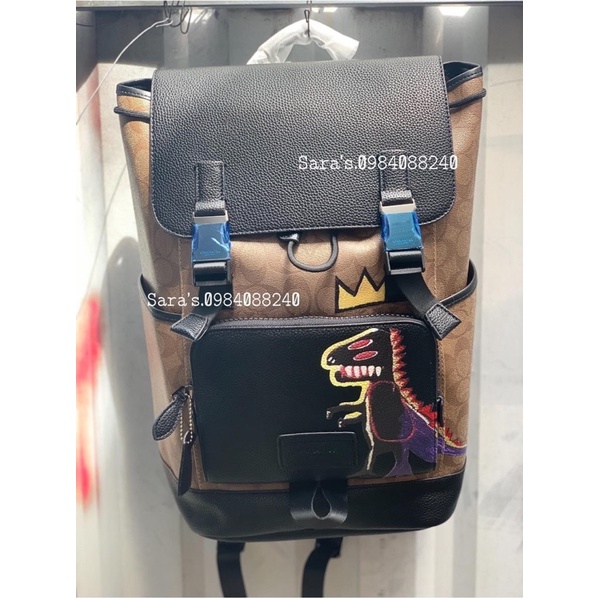 Sẵn sale ❗Balo Coach X Jean canvas khủng long C5419