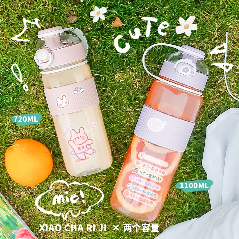 Bình nước đi học cho bé, thanh niên, kèm ống hút tiện lợi siêu to