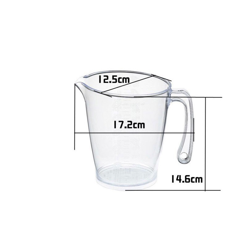 [Hàng Nhật Chính Hãng] Ca/Cốc chia vạch 1000ml/1 lít INOMATA nhựa cao cấp trong suốt| Cốc đong nước, thực phẩm lỏng Nhật