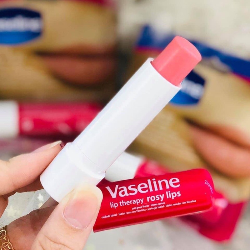 Combo 3 son dưỡng môi Vaseline hồng xinh dạng thỏi 4.8g