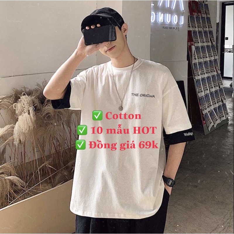 10 Mẫu áo thun Unisex form rộng ⚡69K⚡ Cotton siêu bền đẹp ưng ý
