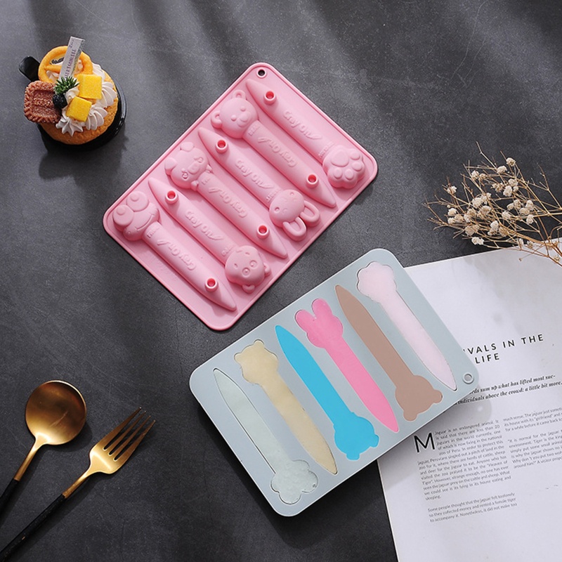 Khuôn Silicon 6 Trong 1 Hình Động Vật Dễ Thương Dùng Làm Đồ Thủ Công DIY