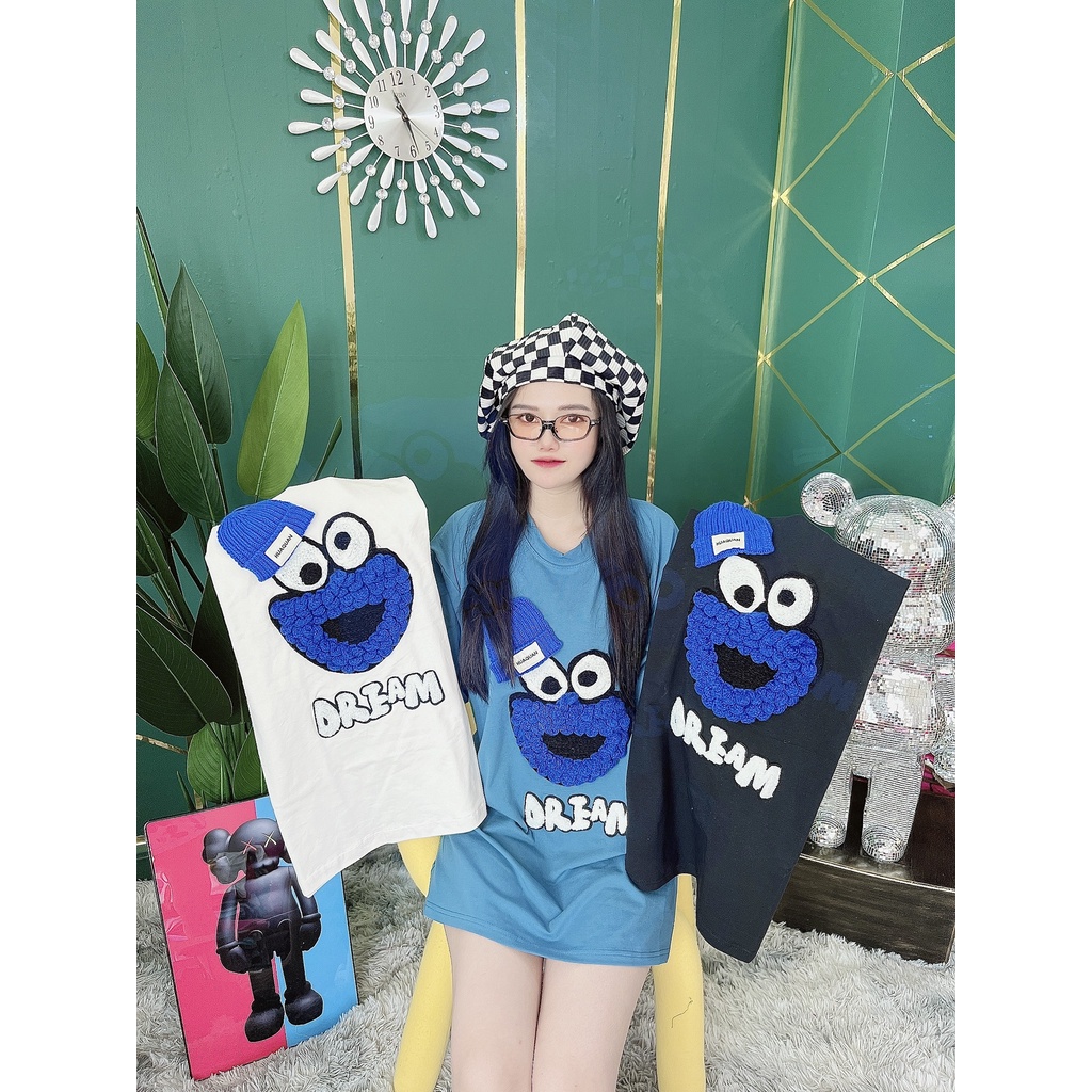 Áo Thun Hình Thêu Nổi Mặt Cười Dream Quảng Châu Cao Cấp  - AT10 | BigBuy360 - bigbuy360.vn