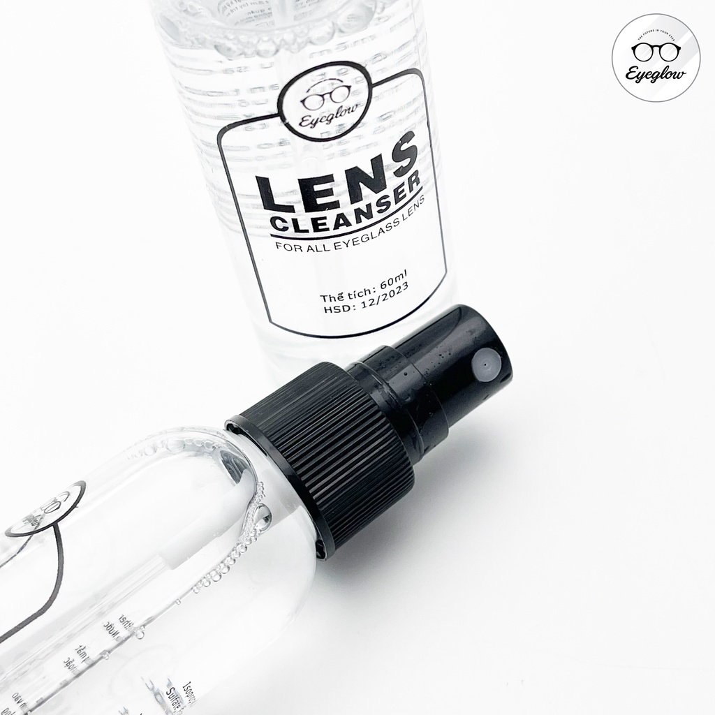 Lọ nước lau rửa mắt kính EYEGLOW cao cấp dạng xịt dung tích 60ml loại bỏ bụi bẩn, vân tay, mồ hôi cho mắt kính luôn sạch