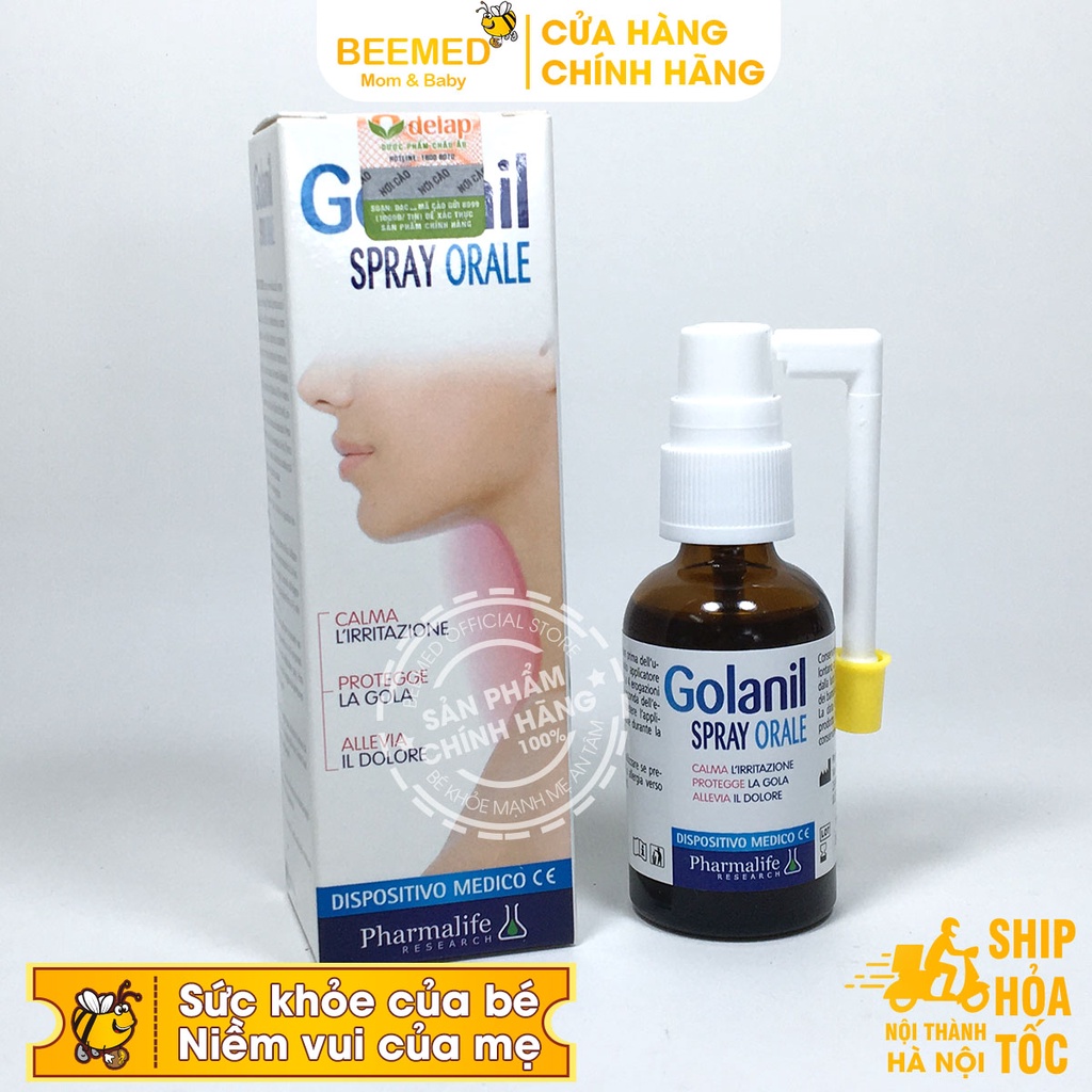 Xịt Golanil Spray Orale - đánh bay đau rát họng, ngăn ngừa viêm họng từ thảo dược cho người lớn