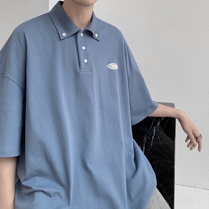 Áo PoLo form rộng phong cách  Hàn Quốc  cổ bẻ⚡𝙃𝙖̀𝙣𝙜 𝙘𝙖𝙤 𝙘𝙖̂́𝙥⚡Áo PôLôl Unisex phối logo trước ngực nam nữ siêu hot
