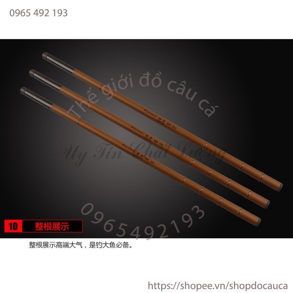 Cần câu tay biginer nâu 4m5 ( rẻ vô địch )