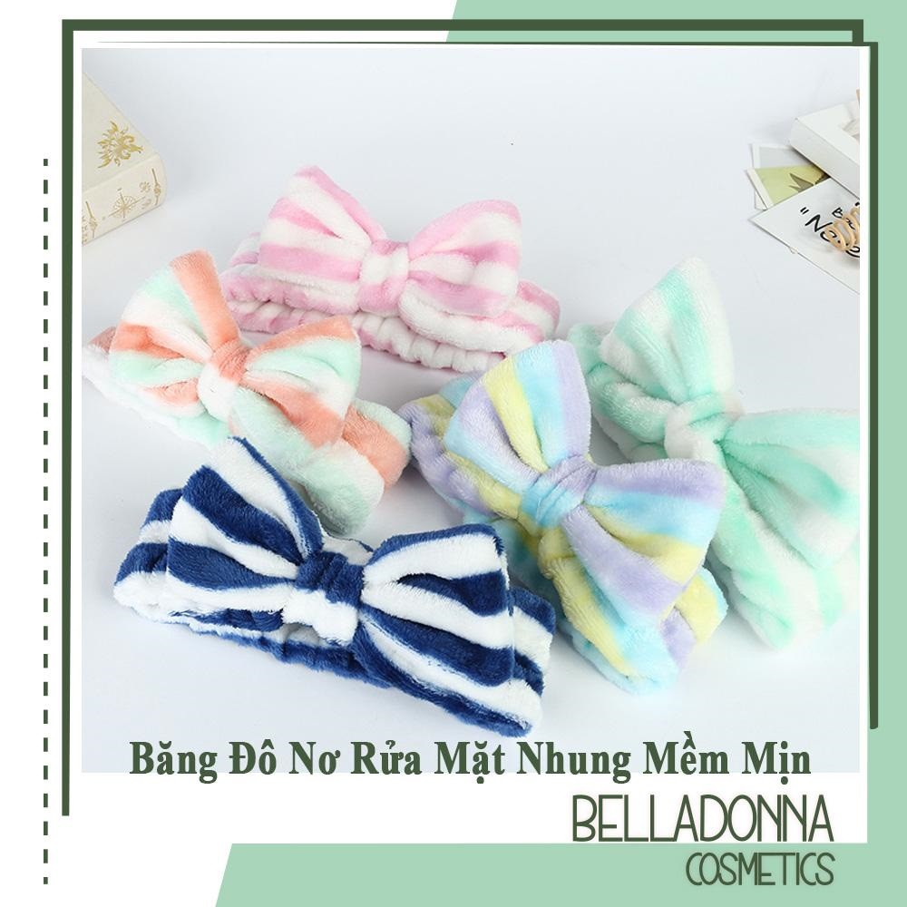  Băng Đô Nơ Rửa Mặt Nhung Mềm Mịn Vợt Tóc Thời Trang BellaDonna