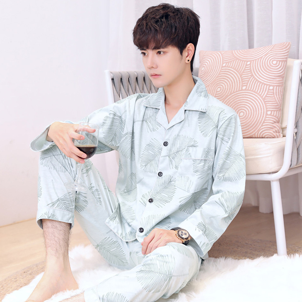 Set Đồ Ngủ Dài Tay Vải Cotton Cho Nam