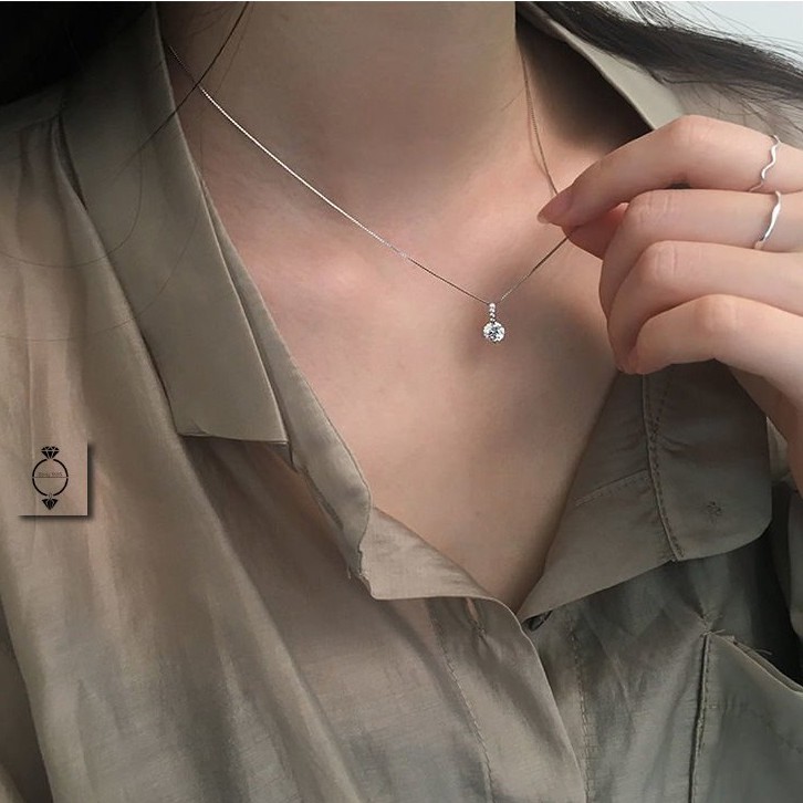Dây chuyền kim cương nhân tạo Bạc ý 925 cao cấp nữ giới