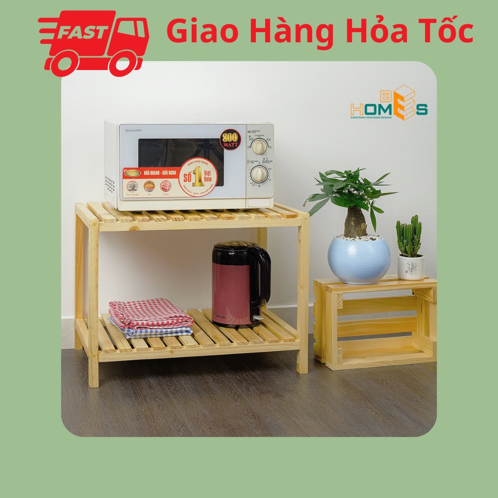 [Hỏa Tốc] Kệ Lò Vi Sóng 2 Tầng Gỗ