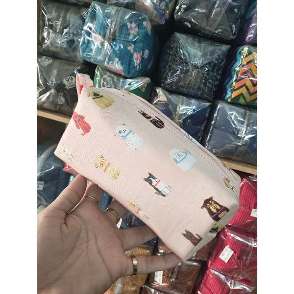 Hộp bút cún nền cam đào