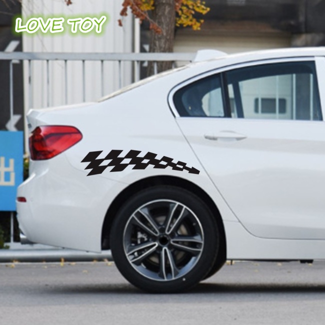 Miếng dán trang trí bánh xe hơi hình lá cờ sọc caro phản quang độc đáo cho Audi Bmw Jeep