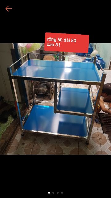 Kệ bếp gas 3 mặt inox tấm