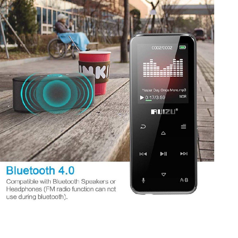 Máy Nghe Nhạc Ruizu X16: MP3 HiFi Thể Thao Bluetooth - Bộ Nhớ Trong 8GB