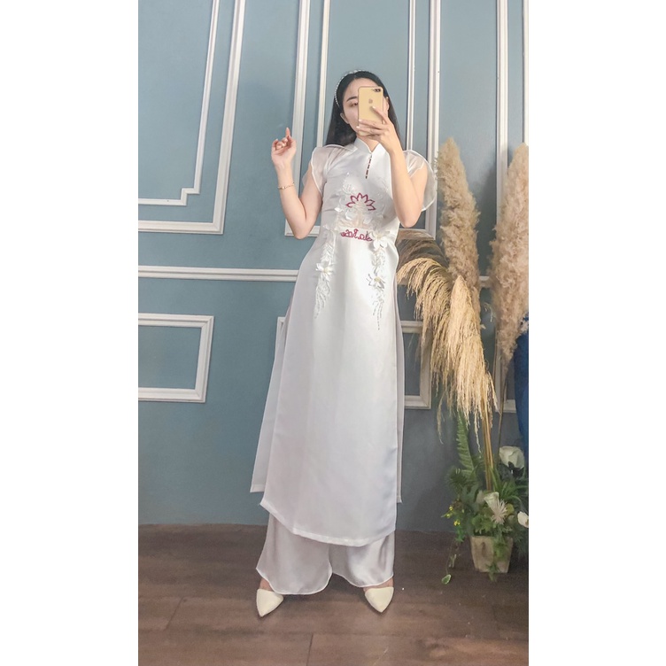 ÁO DÀI LARÓSE TRẮNG THIẾT KẾ