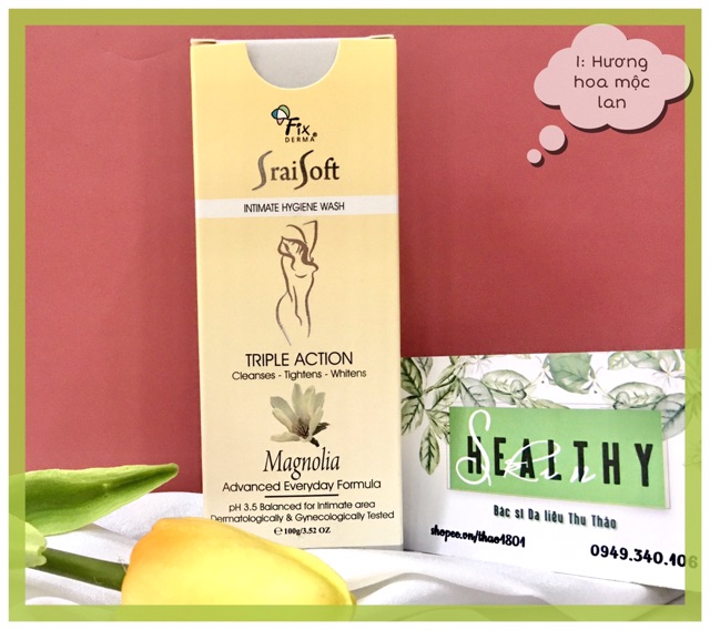 GEL VỆ SINH PHỤ NỮ FIXDERMA SRAI SOFT MAGNOLIA_DAISY_JASMINE_LILAC [100g]