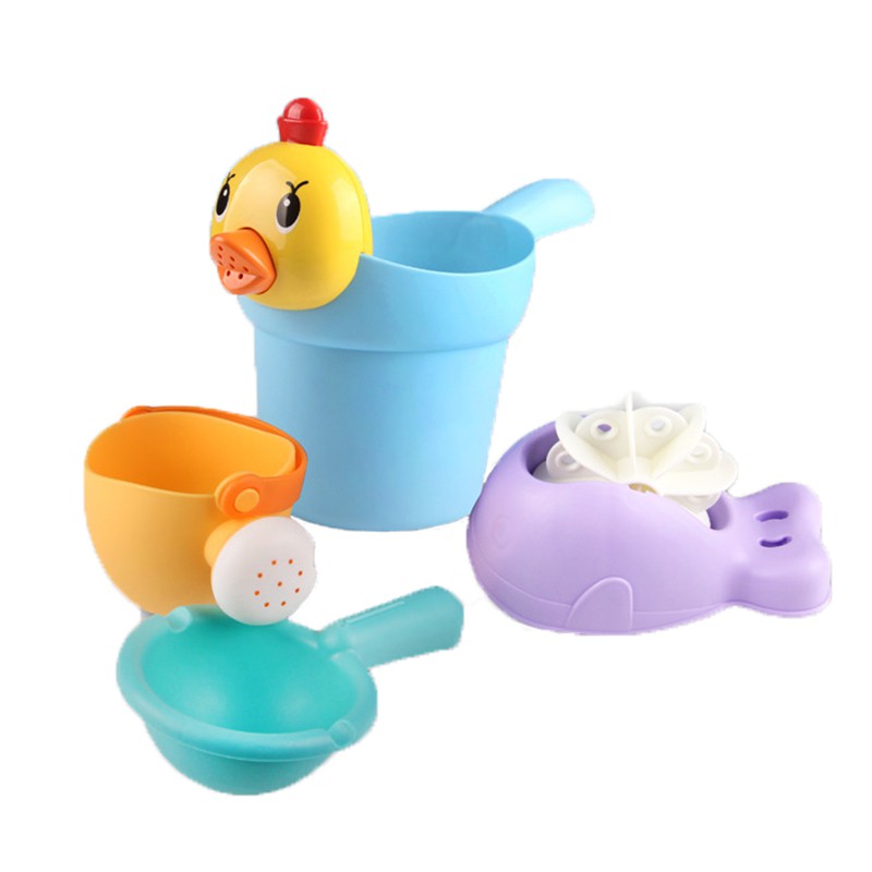 Bộ đồ chơi tắm trẻ em trong nước, bình xịt, vòi hoa sen, trai và gái, cốc gội đầu cho bé, bãi nước1