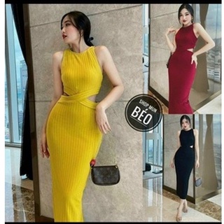 Đầm body dáng dài ba lỗ khoét 2 bên eo thon l