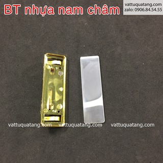 Phôi bảng tên nhựa chữ nhật mạ vàng - nam châm