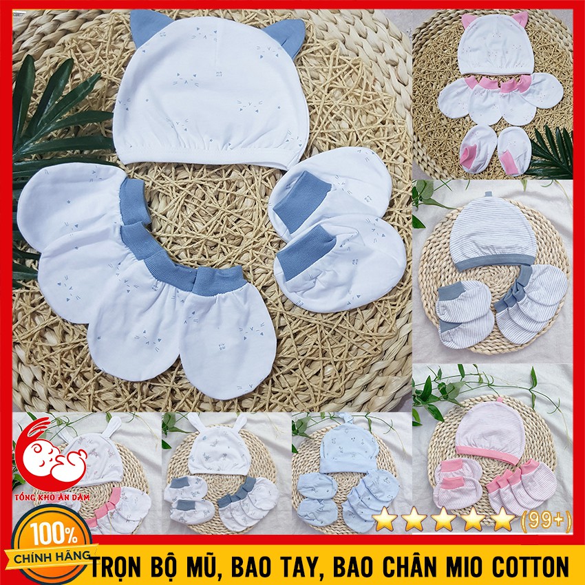 [TRỌN BỘ] Set Đầy Đủ Mũ, Bao Tay, Bao Chân Mio Cho Bé - Nón Vớ Tay, Chân MioMio Sơ Sinh