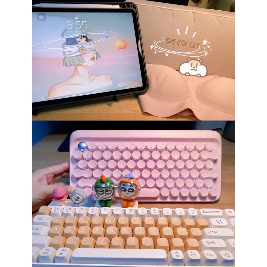 Bàn phím cơ không dây bluetooth Lofree bản giới hạn hoa anh đào chính hãng