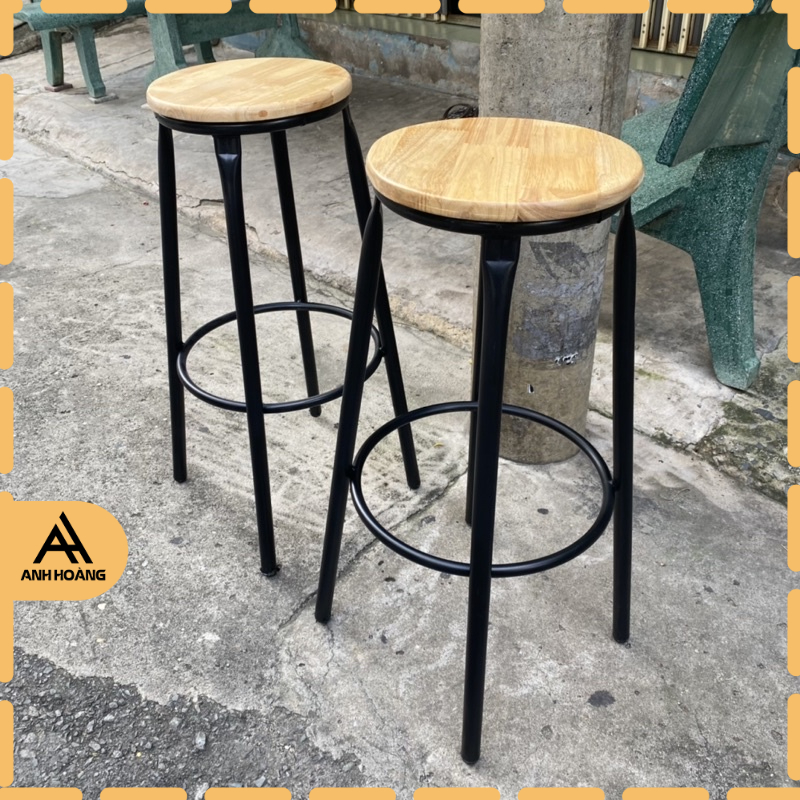 GHẾ CAO QUẦY BAR KHÔNG TỰA LƯNG, CAO 75CM, CHÂN SẮT CHỊU LỰC TỐT