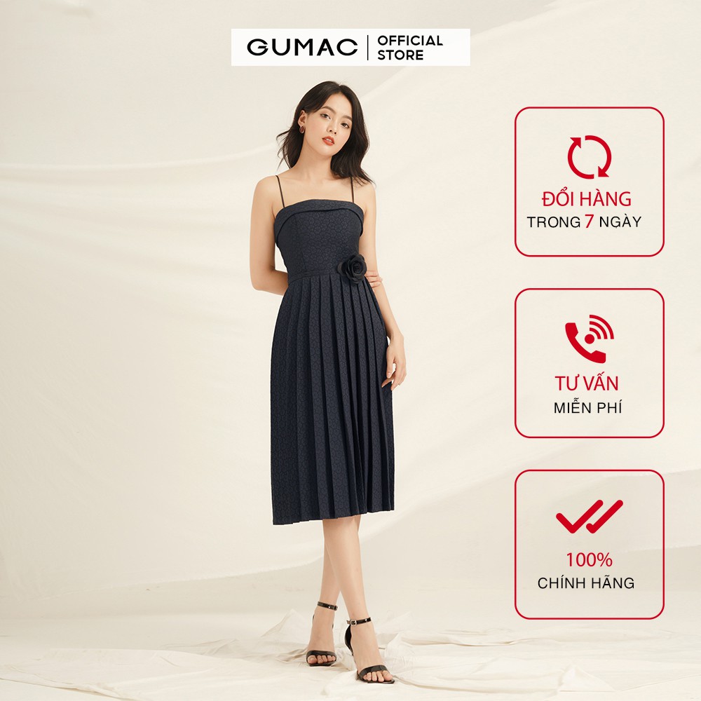 Đầm cao cấp nữ Luxury dập ly GUMAC DVA856