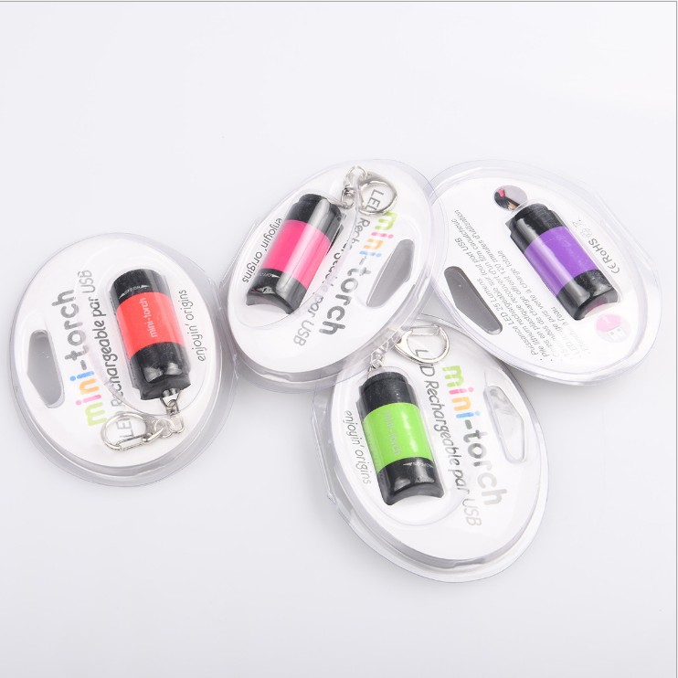 Móc khóa đèn pin NHIỀU MÀU, móc treo chìa khóa đa năng đèn pin có cổng sạc USB