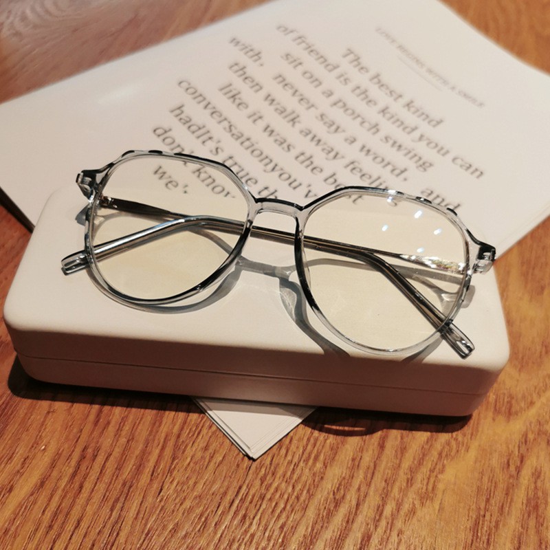 Kính giả cận nam nữ thời trang Hàn Quốc, mắt kính không độ gọng đa giác chống tia UV đẹp giá rẻ LUMINA 061