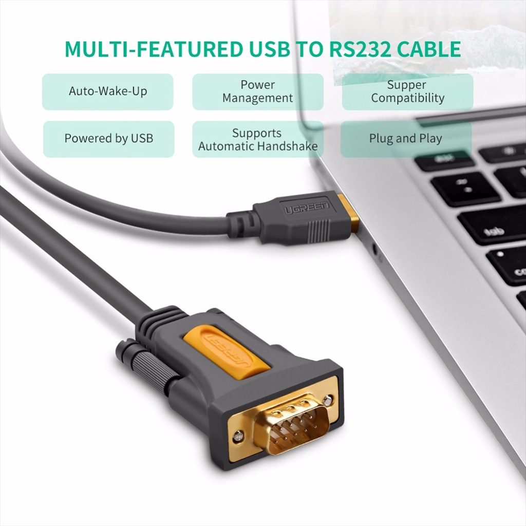 Cáp USB Sang DB9 RS232 Cao Cấp, UGREEN CR107 Chính Hãng