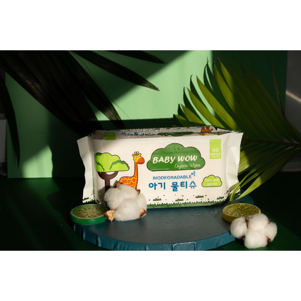 Khăn ướt Organic Baby Wow không mùi - 80 tờ/gói-UN152080