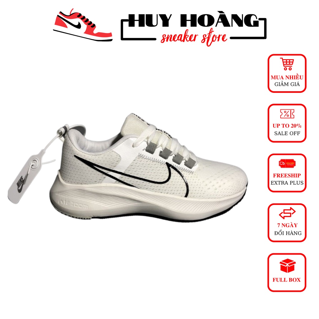Giày Thể Thao Nam Trắng Nike Thời Trang Siêu Cấp Siêu Nhẹ - Giày Tập Gym Chạy Bộ Cực Êm