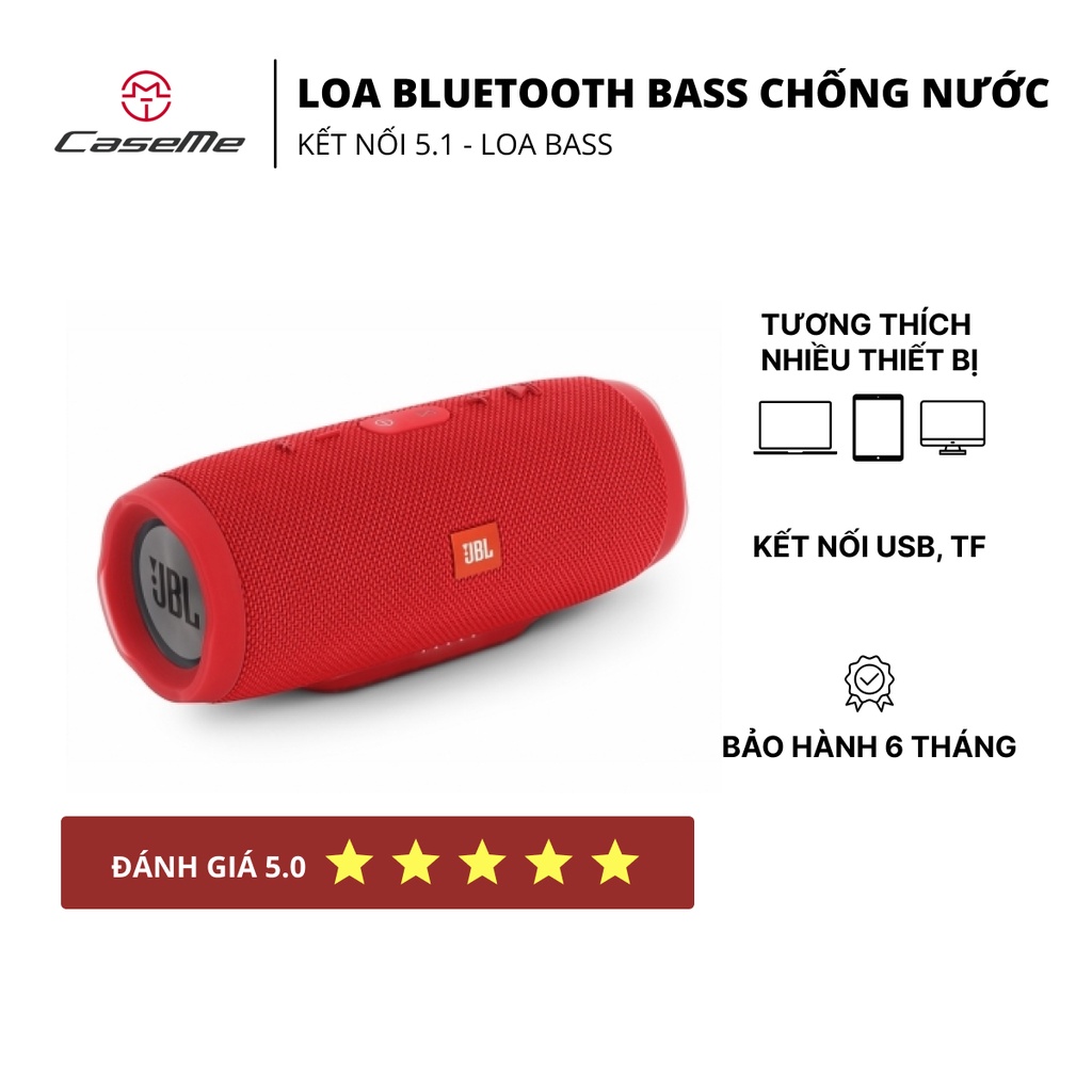 Loa bluetooth không dây nghe nhạc Caseme Charge 3 - Loa bluetooth mini nhỏ gọn dùng usb thẻ nhớ âm trong bass mạnh