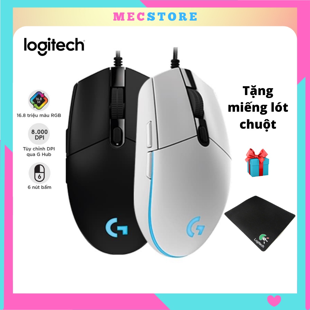 Chuột máy tính laptop có dây gaming giá rẻ LOGITECH G102