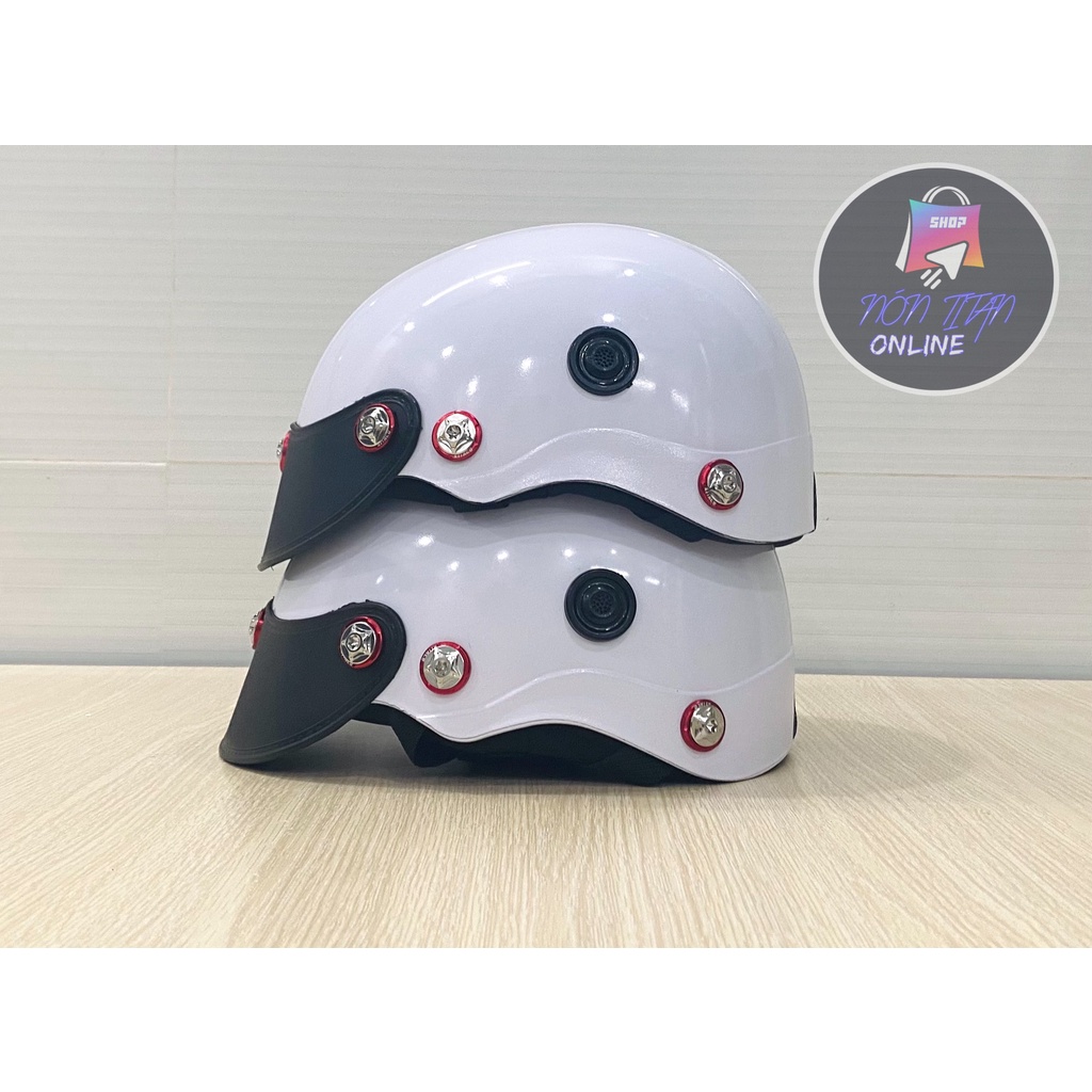 [TẶNG TEM BIKER] Nón Bảo Hiểm Trơn - Sơn Nhiều Màu - Phủ NaNo - Gắn full 8 ốc Salaya Siêu Ngầu