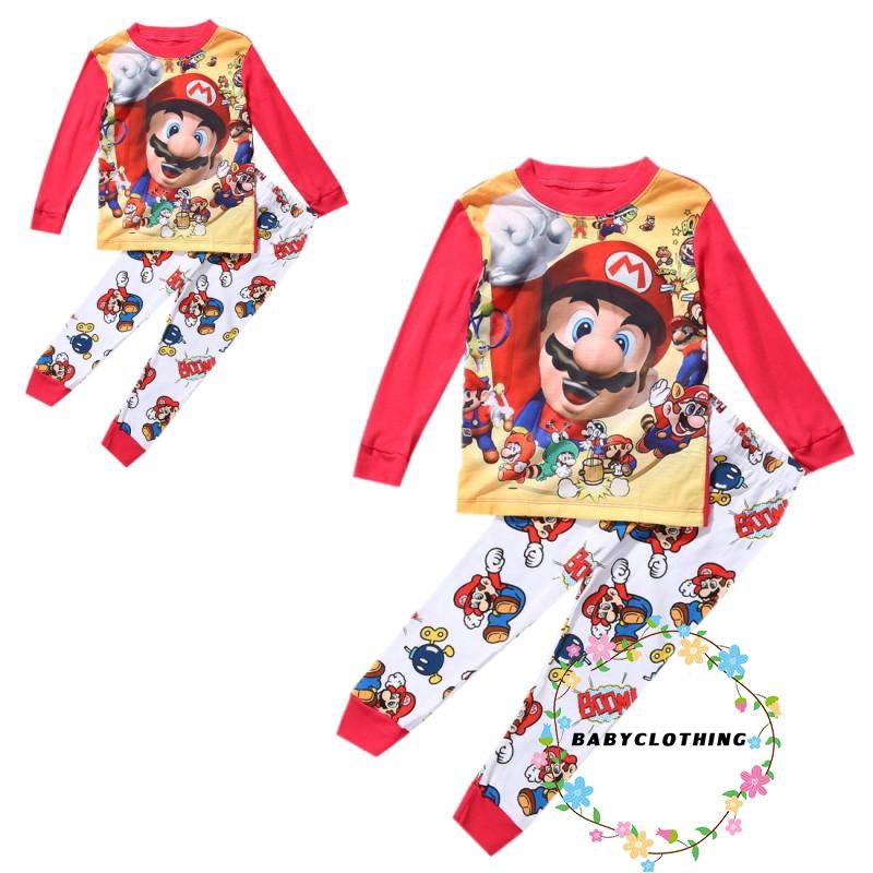 Bộ pijama in họa tiết nhân vật Mario xinh xắn cho bé