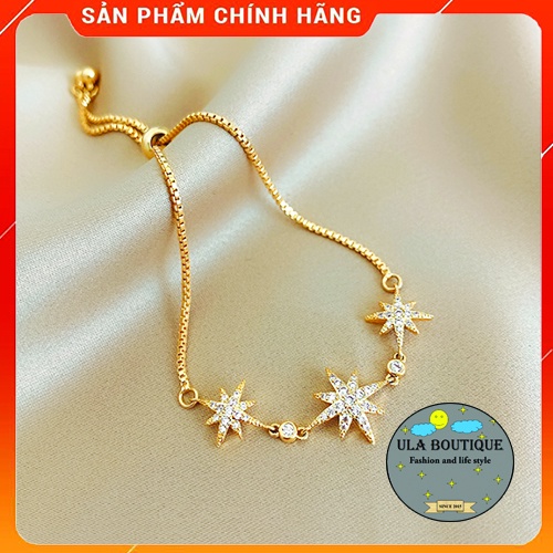 Vòng tay đính đá lấp lánh ba ngôi sao Ula Shop phong cách Hàn Quốc new arrival 2022