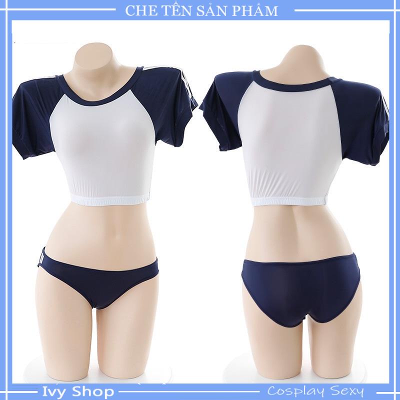 Bộ ngủ cosplay cổ động viên croptop, Thể thao sexy mã VĐv001 - Ivyshop