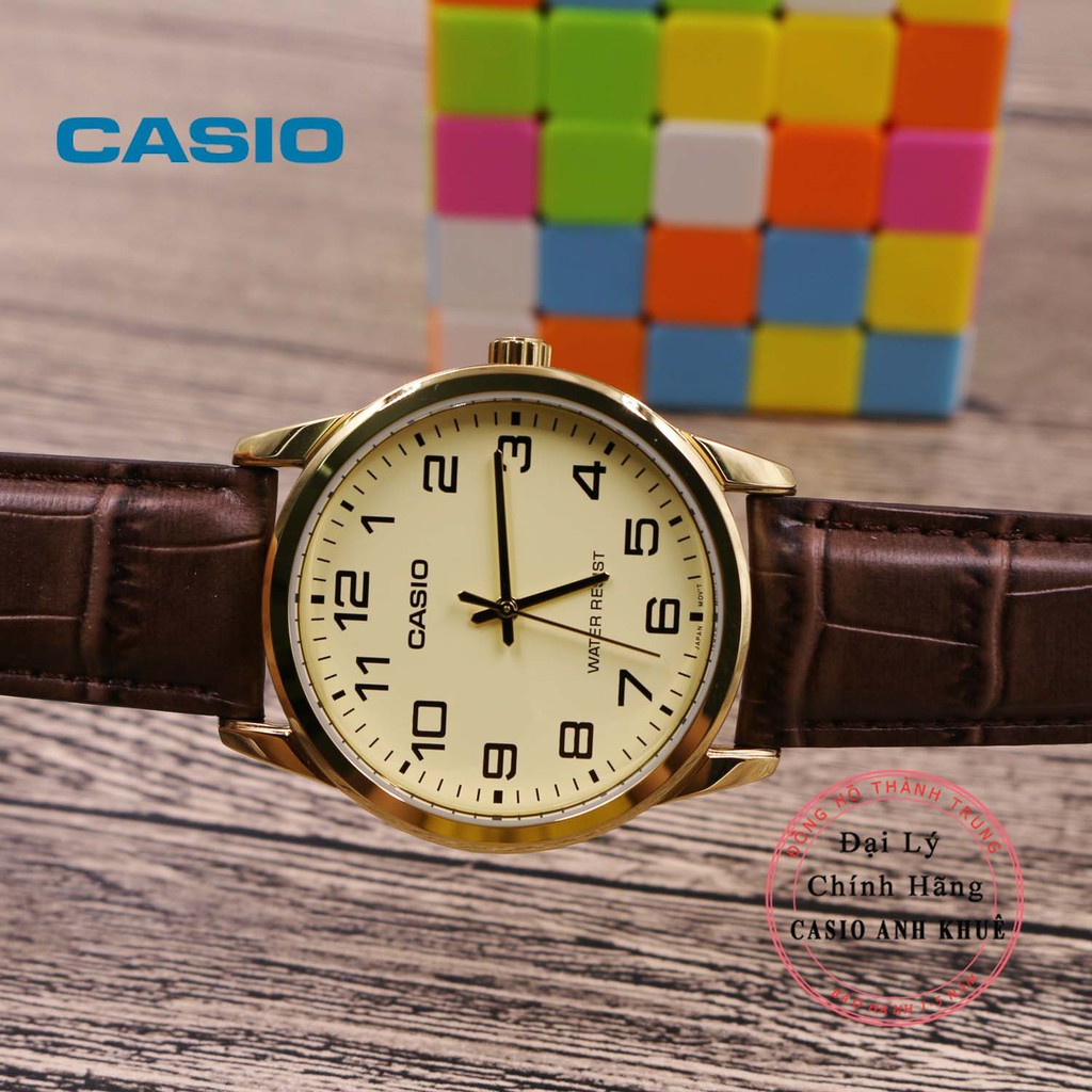 [Mã FARSBR243 giảm 15% đơn 249K] Đồng hồ nam Casio MTP-V001GL-9BUDF dây da