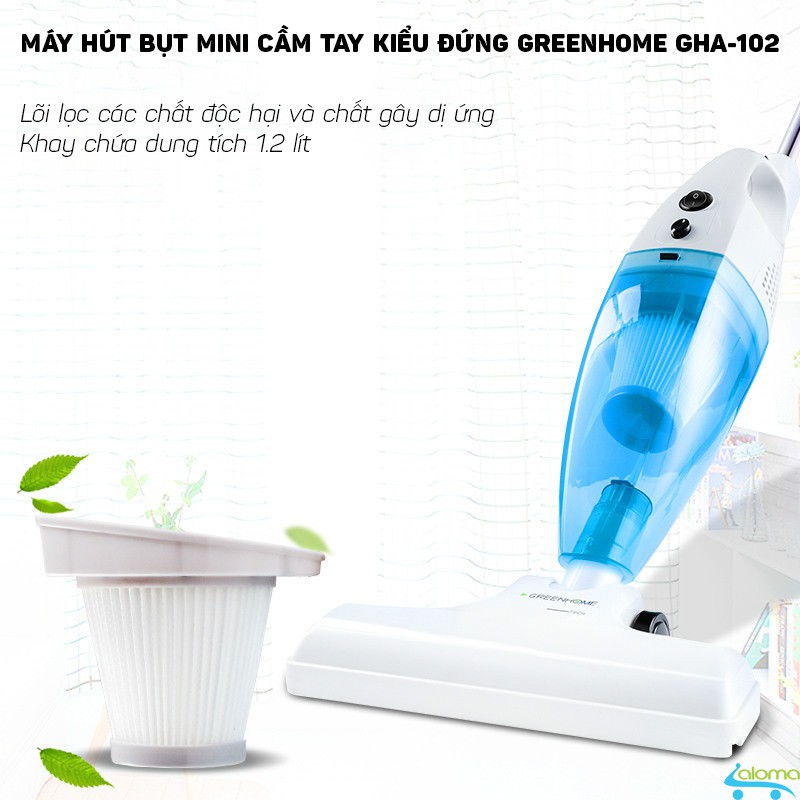 [Mã ELMS5 giảm 7% đơn 300K] Máy hút bụi mini cầm tay 600W GreenHome GHA-102 đa chức năng | BigBuy360 - bigbuy360.vn